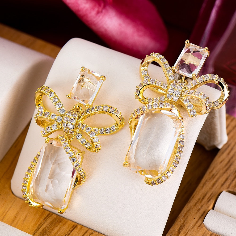 Bowknots Cubic Zircon Earrings