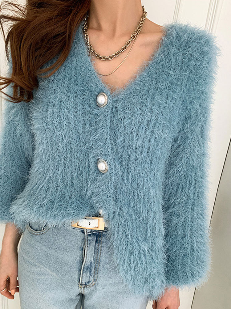 Pearl Button Sweater Cardigan