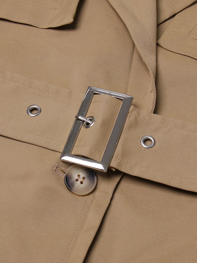 Classy England Frill Trim Trench Coats