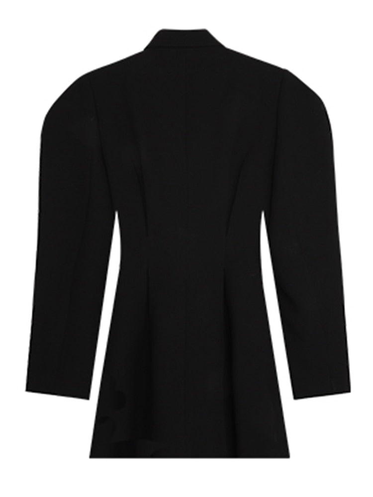 Notched Collar Solid Minimalist Blazers